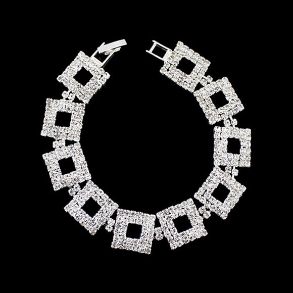 Bracelet à la mode en argent avec diamants - Argent 