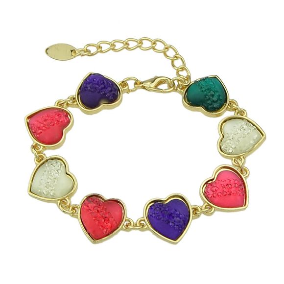 Bracelet en forme de coeur couleur pêche pour femme - Camouflage Numérique des Bois 