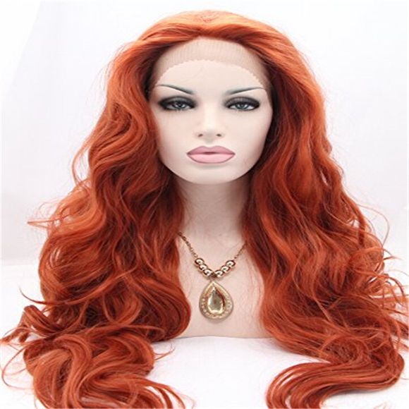 Cheveux Humains Cheveux Devant Cheveux Perruques Cuivre Rouge Couleur Nature Bouclés Brésiliens - Rouge 24 INCH
