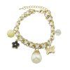 Bracelet pendentif perle blanche tressée à la mode - Blanc 