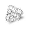 Mode populaire 925 classique en forme de coeur anneau de bague fleur - Argent US 7