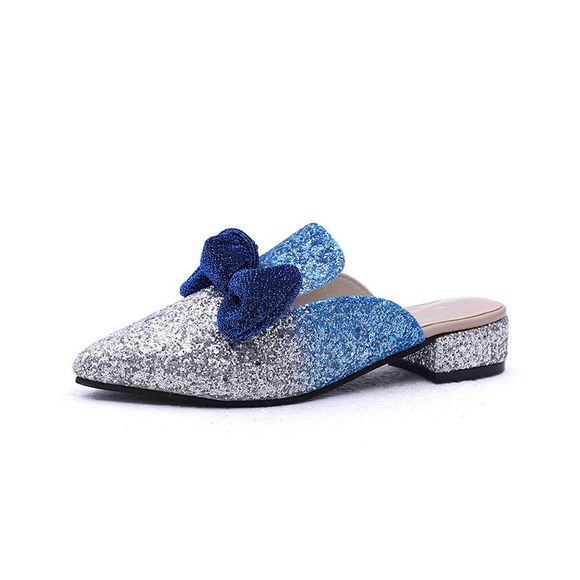 Nouveau style Baotou Heelless Lazy Shoes - Bleu Océan EU 39