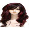 Perruque de coiffure dégradé rouge noir perruque d'or cheveux longs bouclés - Rouge Vineux REGULAR