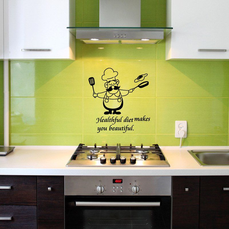  17 OFF 2022 Funny Kitchen Wall Stickers Waterproof 