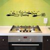 Profitez de la cuisine Stickers muraux Cuisine Murale Creative Décoratif Vinyle Home Decal - Noir 43X47CM