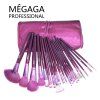 Ensemble de pinceaux de maquillage MEGAGA 21 Professional, violet, polyvalent - Orchidée Foncée 1 SET