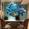 Stickers sous-marins de paysage de mer d'autocollant de mur de dauphin 3D pour le décor de chambre d'enfants - multicolor 60 X 90 CM