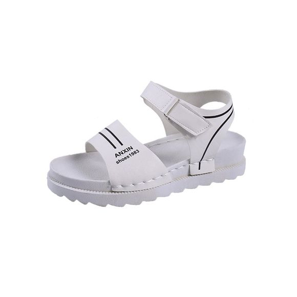 Sandales pour femmes confortables avec fond plat en été - Blanc EU 39