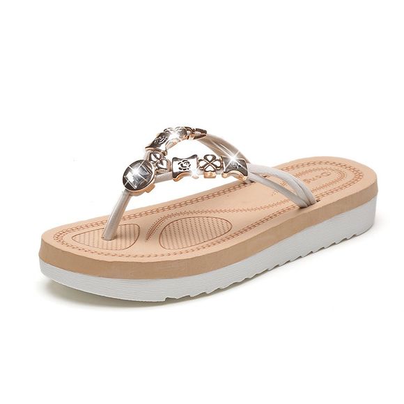 Sandales de dames de mode de loisirs avec la perceuse d'eau de plage de Pin Toe - Blanc Chaud EU 41