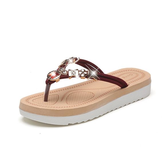 Sandales de dames de mode de loisirs avec la perceuse d'eau de plage de Pin Toe - Rouge Vineux EU 36