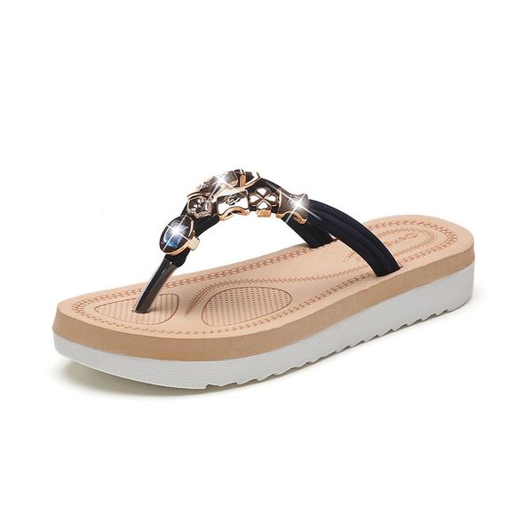 Sandales de dames de mode de loisirs avec la perceuse d'eau de plage de Pin Toe - Bleu EU 37