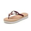 Sandales de dames de mode de loisirs avec la perceuse d'eau de plage de Pin Toe - Rouge Vineux EU 36