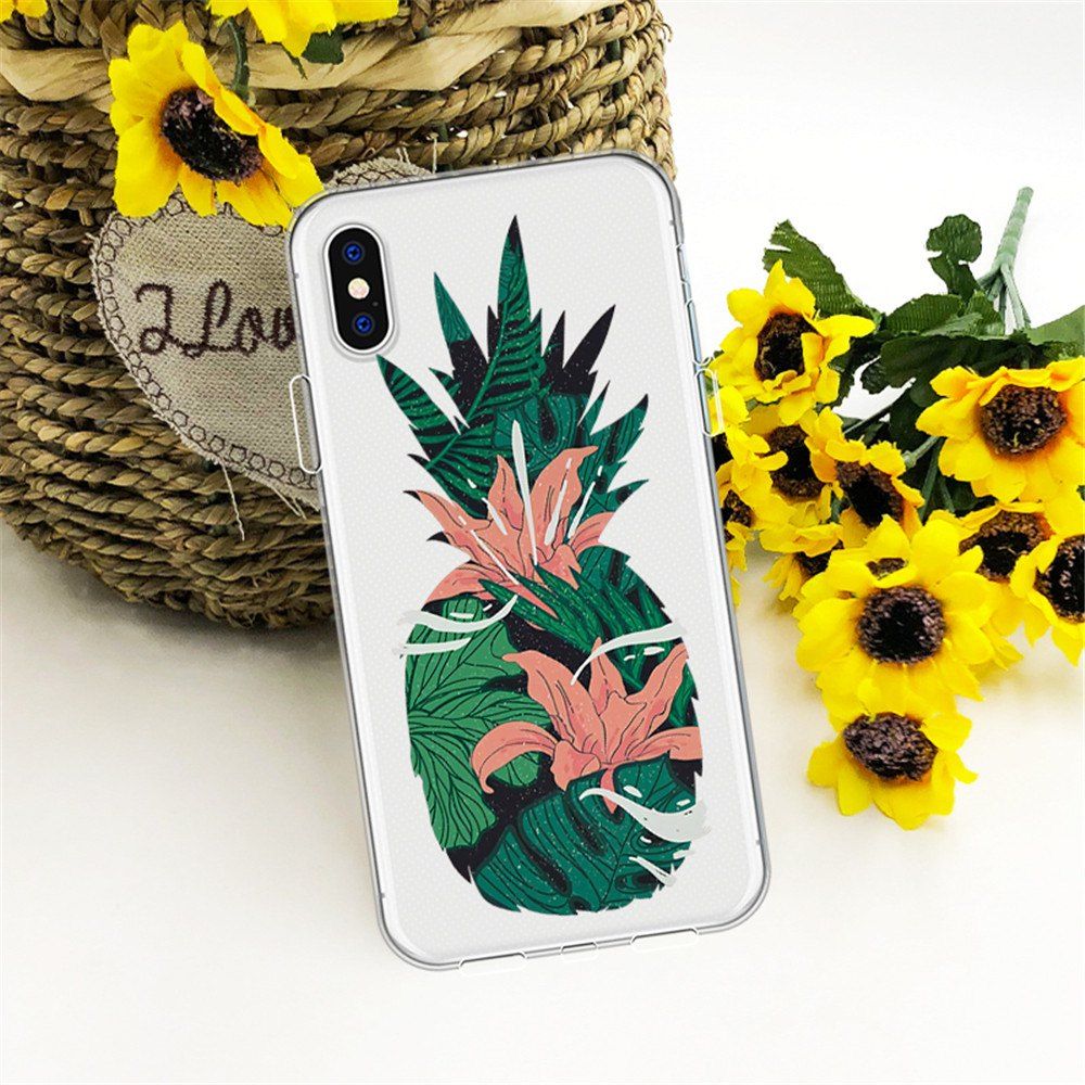 

Flexible Pineapple Thickened TPU Wear Proof Soft Protective case for iPhone X, Multi