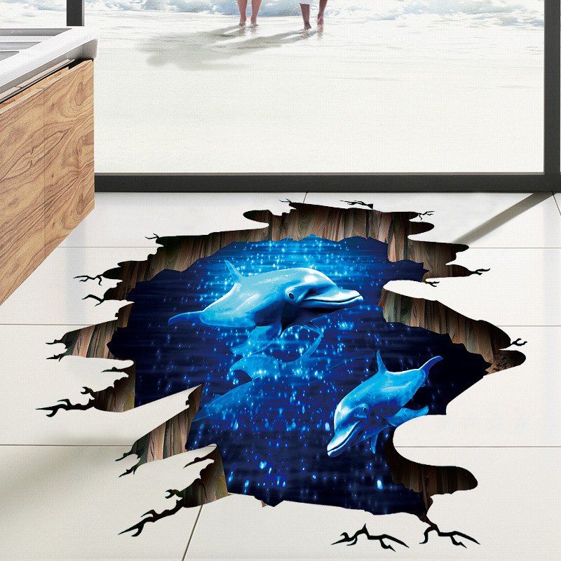  17 OFF 2022 3D Wall Stickers  Dark  Blue  Phantom Dolphin 