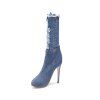 Chaussures de mode avec HighHeel SlimHeel TipInTheMiddle Barrel - Bleu clair EU 40