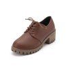 Nouveau Baitao Thicksoled Medium Boots à chaussures simples - Brun EU 35