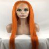 Perruques Full Lace Orange Couleur soyeuse Droite Brésilienne Vierge Humaine Hai - Orange vif 26 INCH