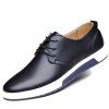 Chaussures pour hommes en cuir décontracté à la mode chaussures plates pour hommes Drop Shipping - Noir EU 46