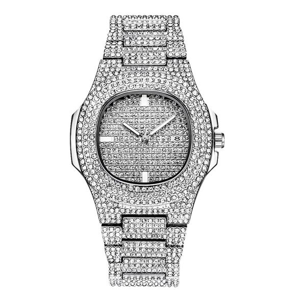 Montre de mode montres de femmes de quartz d'acier inoxydable d'or de rose d'or imperméable - Argent 