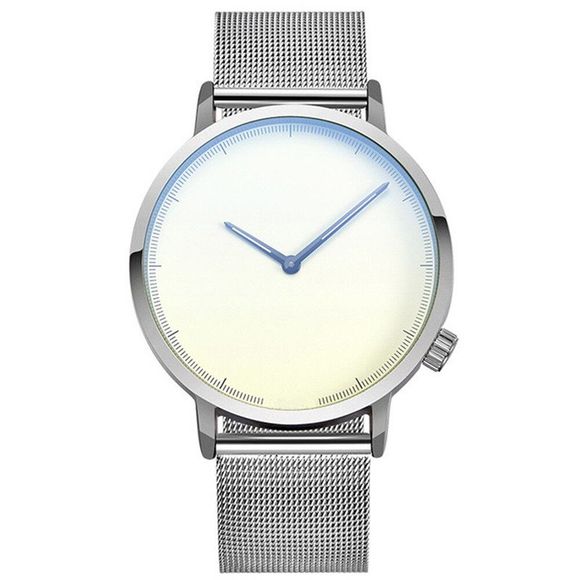 Montres Hommes Neutre Casual Mode Horloge Maille Bracelet Quartz Montre au poignet - Blanc 