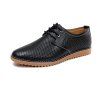 Chaussures de loisirs en cuir pour hommes d'affaires d'été Chaussures à lacets respirant Chaussures plates - Noir EU 43