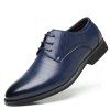 Costumes pour hommes de la mode hommes épissage de cuir chaussures pointues pour hommes - Bleu de Minuit EU 44