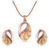 Ensemble de boucles d'oreilles avec collier de zircons style coquille d'escargot plaqué or rose - Cuivre 