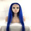 Perruques en dentelle pleine couleur bleue soyeuse droite brésilienne vierge humaine Hai - Bleu 28 INCH