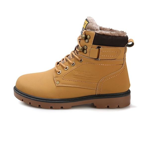 Fourrure bottes chaudes pour les hommes occasionnels chaussures de travail travail adulte qualité baskets - Orange d'Or EU 42