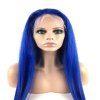 Perruques Lace Front Bleu Couleur soyeuse Brésilienne de cheveux humains brésiliens - Bleu 16 INCH