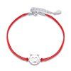 SHARK BABY Bracelet de corde rouge avec un joli chat - Blanc 