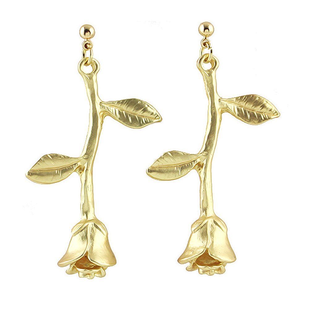 

Fashion Golden Rose Pendant Earrings, Gold
