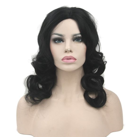 Perruque de cheveux bouclés femme soie haute température cheveux courts - Noir REGULAR