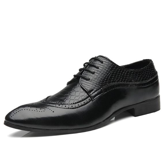 Chaussures en cuir à la mode pour hommes - Noir EU 44