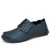 Chaussures de sport pour hommes Chaussures de conduite en cuir véritable faites à la main Homme Chaussures plates de grande taille - Paon Bleu EU 41