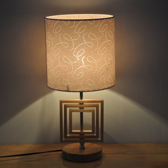 Lampe de table pivotante de style carré pour la maison - Blanc 1PC