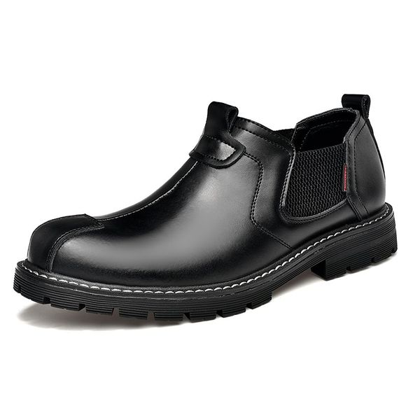 ZEACAVA Nouvelle mode décontractée chaussures en cuir pour hommes - Noir EU 44