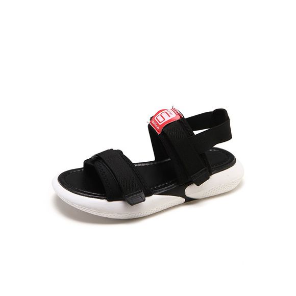 Mode fond plat sport style femmes sandales 6603 - Noir EU 38
