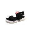 Mode fond plat sport style femmes sandales 6603 - Noir EU 38