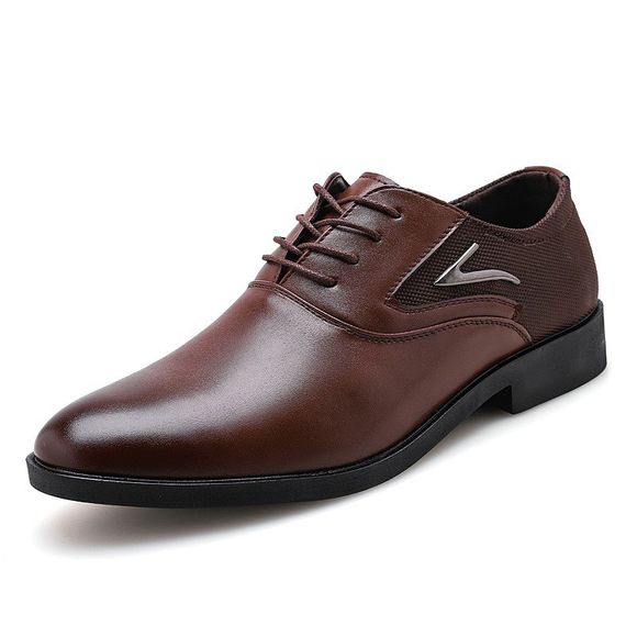 Chaussures habillées à bout pointu pour hommes Chaussures habillées de travail pour hommes Chaussures Oxford grande taille pour hommes - Brun EU 47