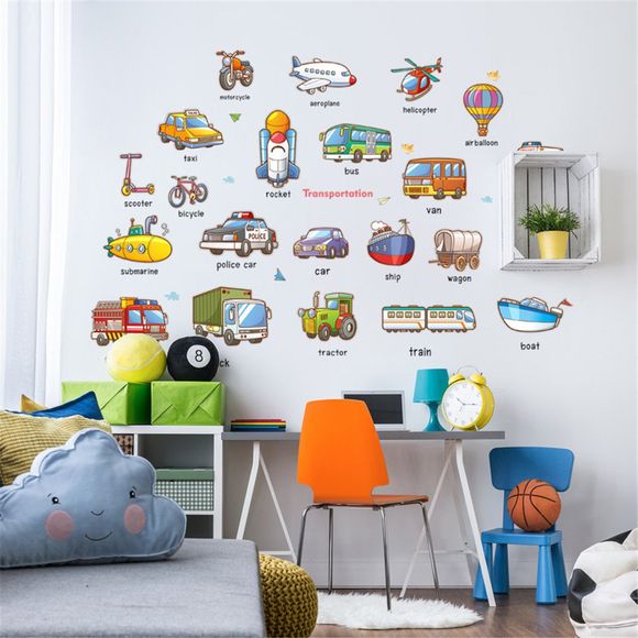 Autocollant chaud de logo de ballon d'avion de dessin animé pour la décoration de mur de chambre d'enfants - multicolor A 60*90CM