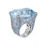 Anneau de zircon de saphir de cristal de diamant artificiel exagéré de mode - Argent US 9