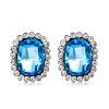 Boucles d'oreilles à cristaux Biue en argent plaqué de zircon - Bleu Cristal 