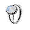 Mode créatif simple anneau de pierres précieuses géométrique oeil de cheval - Argent US 8