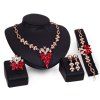 Nouveau femme mode partie ensembles de bijoux collier bracelets bagues et boucles d'oreilles t0363 - Rouge ONE SIZE