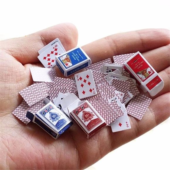 Mini cartes de poker de décoration de maison de poker mignonne jouant au jeu cadeau créatif - Blanc 