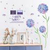 Blue Dream Flower Ball Romantique Salon Chambre TV Fond Autocollant Mural - multicolor 1PC