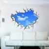 Sticker mur solide plafond 3D ciel bleu et nuages ​​blancs - multicolor 1PC