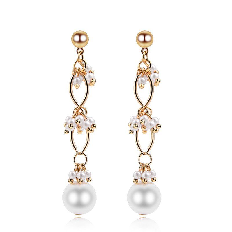 pearl string earrings