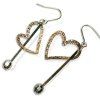 Boucles d'oreilles pendantes en forme de coeur avec bijoux en argent sterling 925 - multicolor 